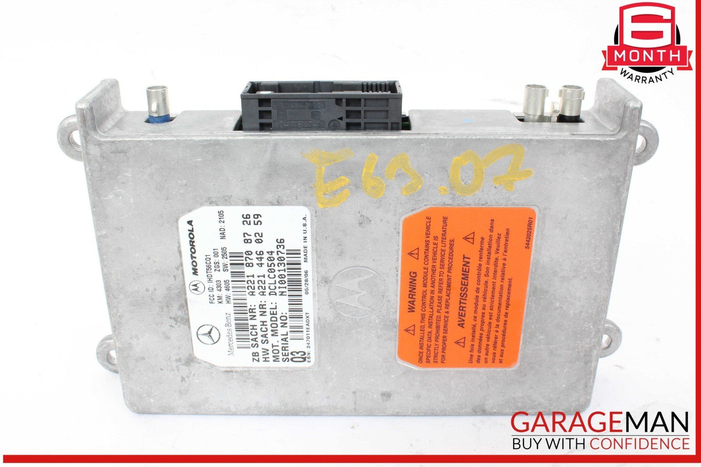 Mercedes W211 E63 AMG Voice Communication Control Module 2218708726 OEM