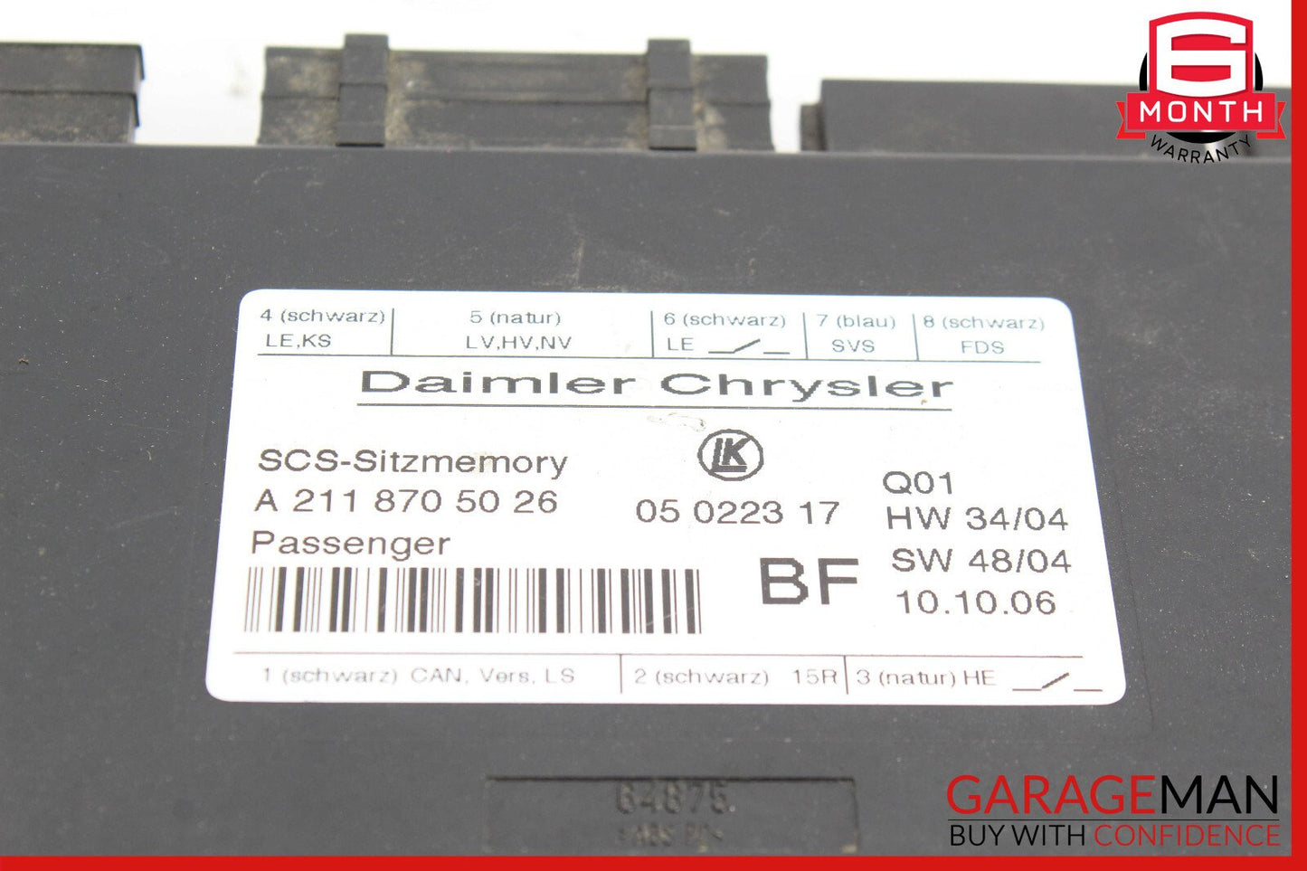 03-13 Mercedes X164 GL450 Front Right Side Under Seat Control Module OEM