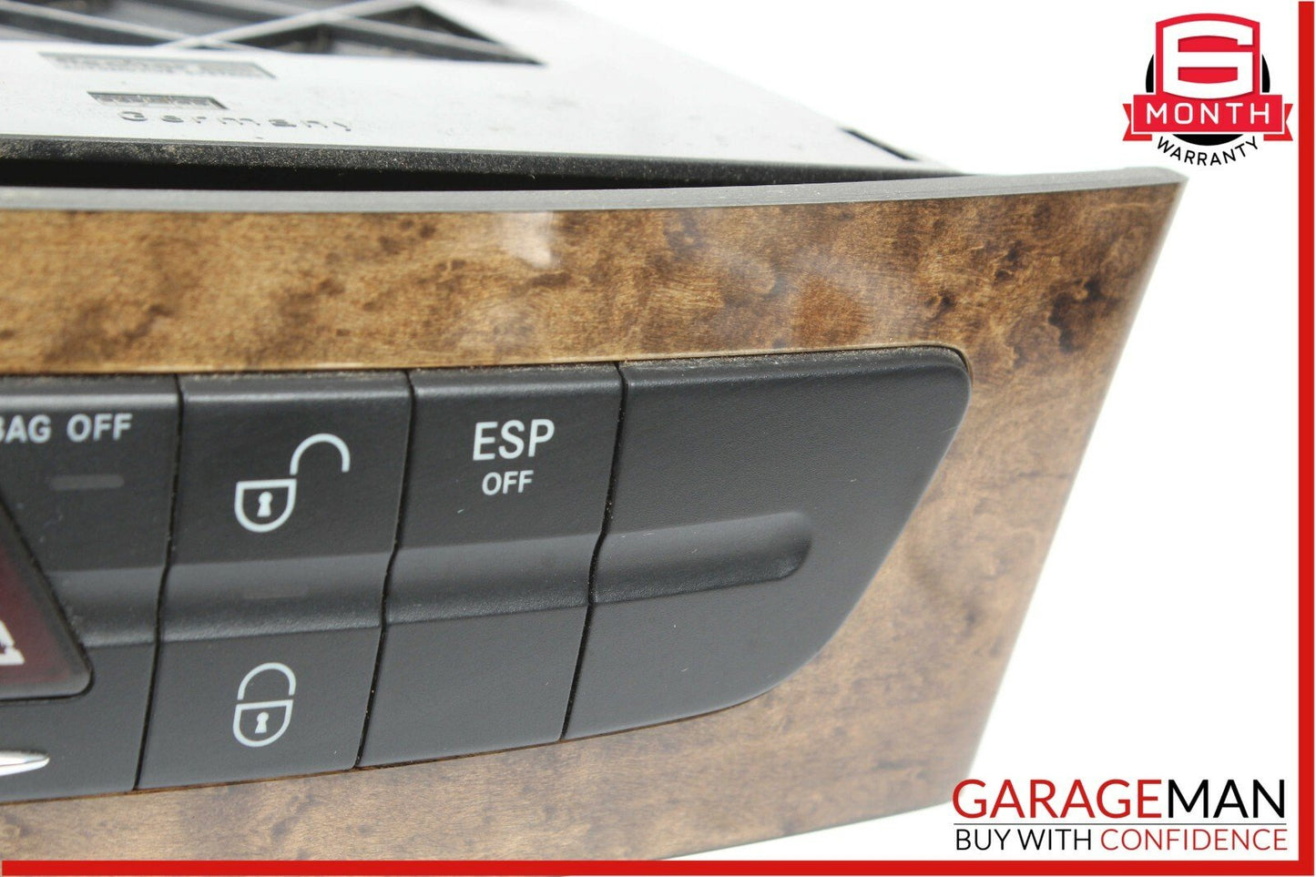 03-09 Mercedes E350 CLS500 Heated Seat Hazard Light Control Switch Module Wood
