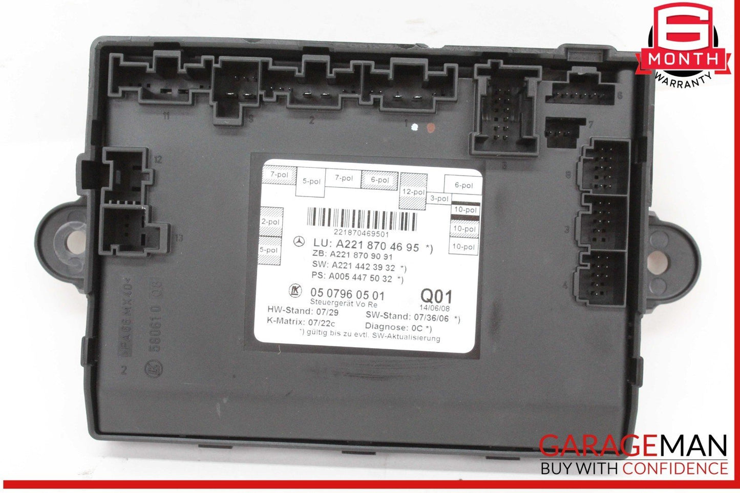 07-13 Mercedes W221 S550 S600 Front Right Side Door Control Module Unit OEM
