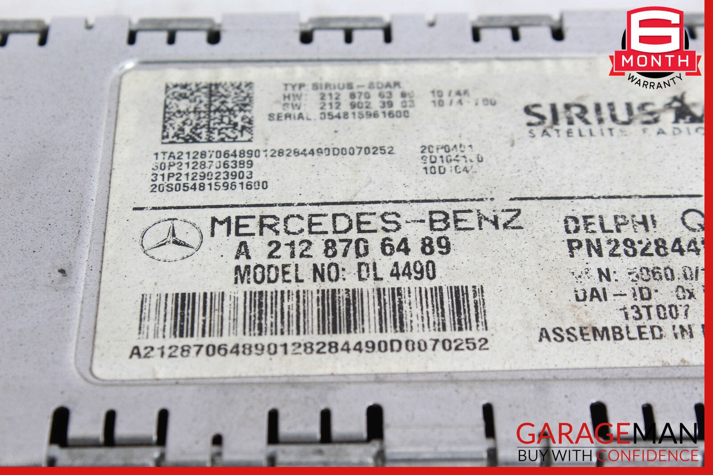 10-17 Mercedes W212 E63 Sirius Satellite Radio Receiver 2128706489 OEM