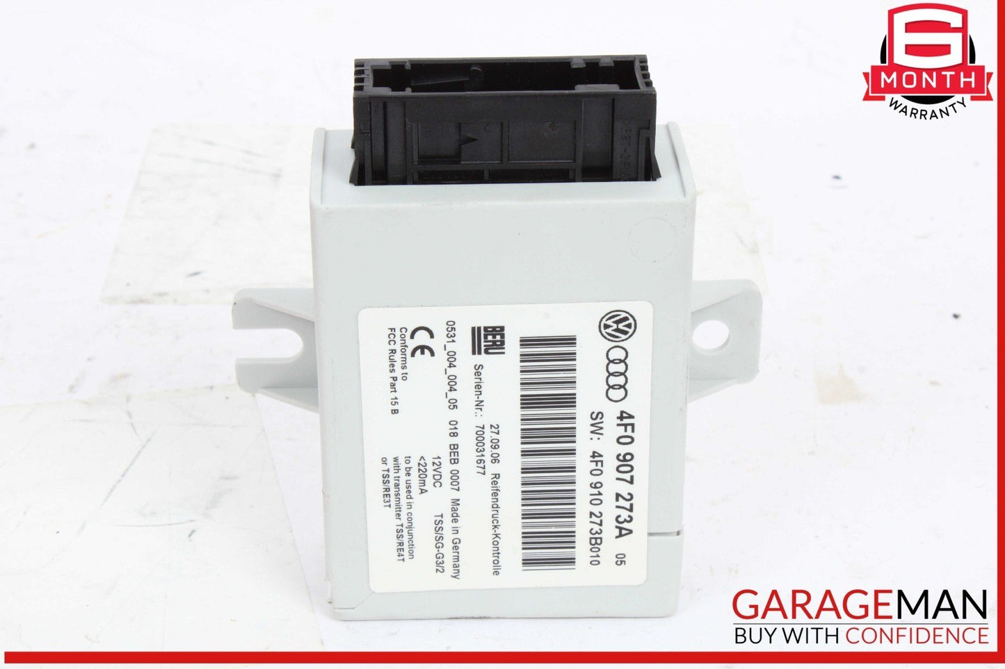 07-15 Audi Q7 Tire Pressure Monitor TPMS Control Module Unit 4F0907273A OEM