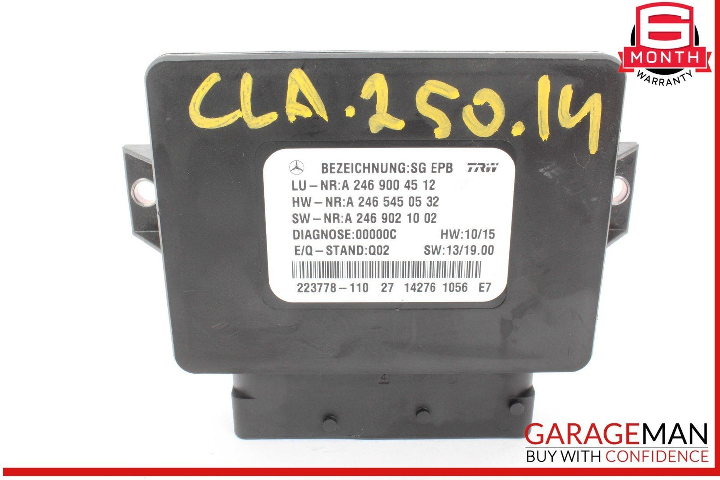 12-20 Mercedes W117 CLA250 SLK350 Hand Parking Brake Control Module Unit OEM