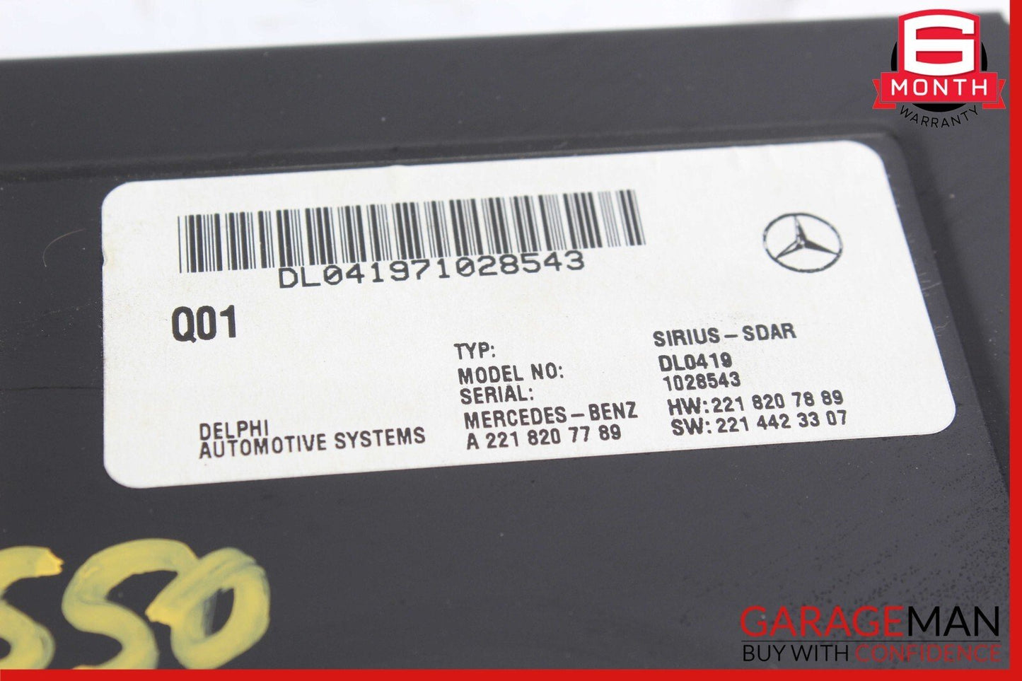07-14 Mercedes W221 S550 SLK350 Sirius Satellite Radio Module Receiver OEM
