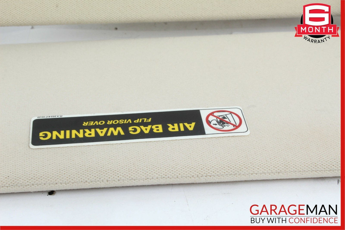 07-09 Mercedes W211 E350 E550 Front Right Sunvisor Sun Visor Shade Suede Grey