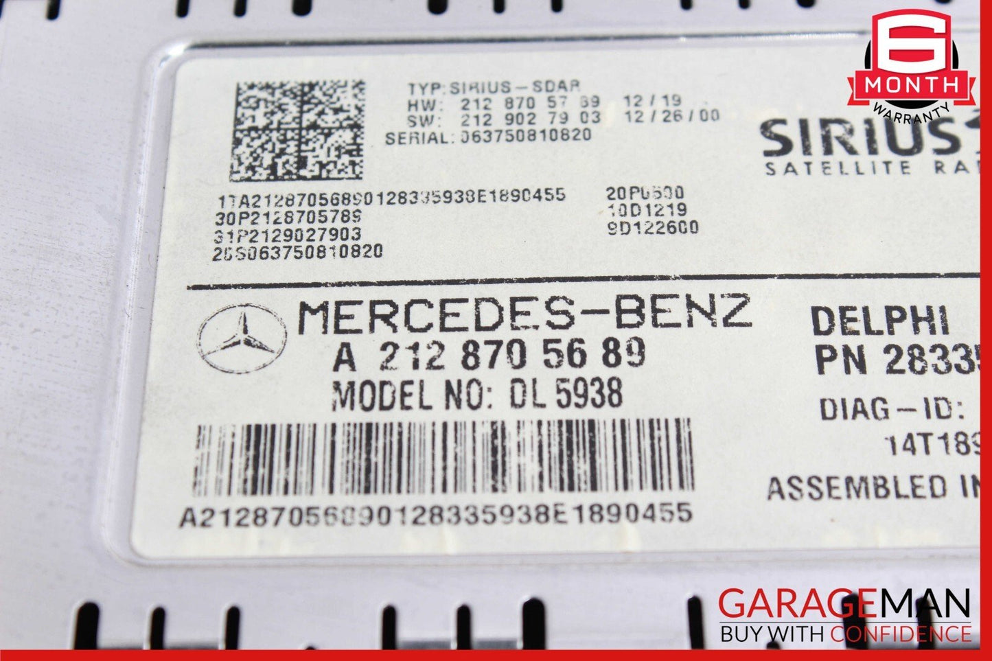 10-17 Mercedes GL450 C300 CLA250 Sirius Satellite Radio Receiver Module Unit