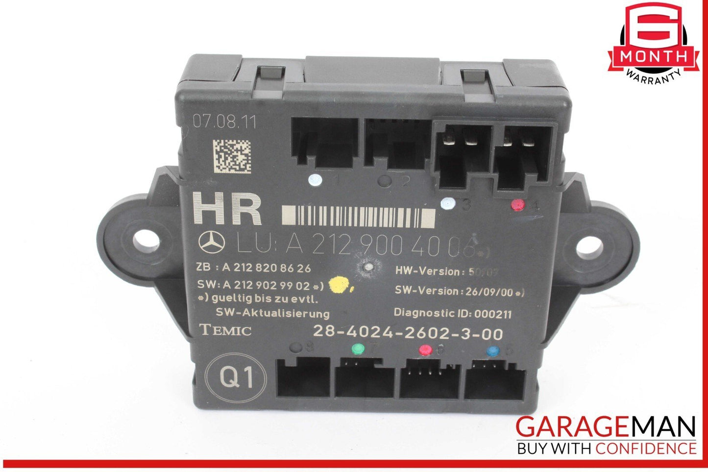 08-18 Mercedes W204 C250 GLK350 E350 Rear Right Side Door Control Module Unit