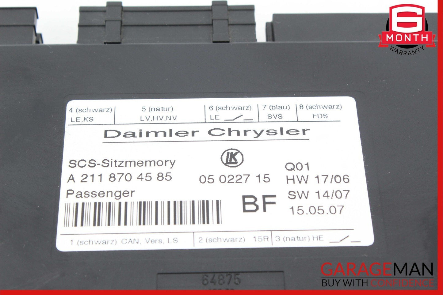 03-11 Mercedes W211 E350 CLS550 GL450 Front Right Seat Control Module Unit