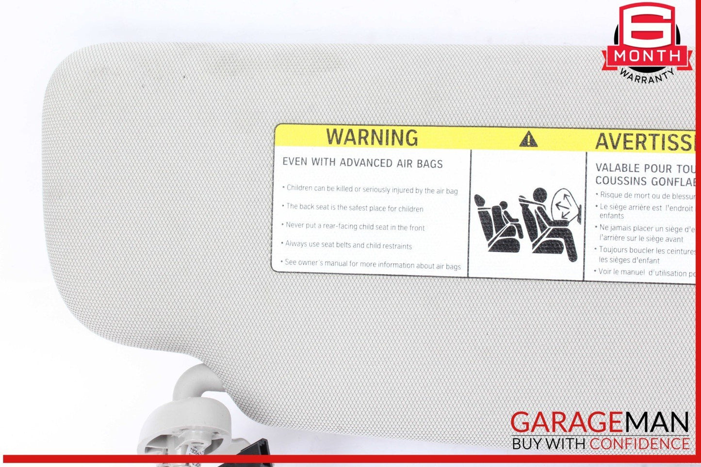 14-21 BMW i3 I01 Hybrid Front Left Driver Side Sun Visor Sunvisor Gray OEM