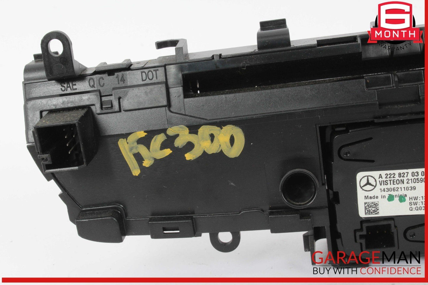 15-18 Mercedes W205 C300 Center Dashboard Hazard Control Switch w/ Clock Assy