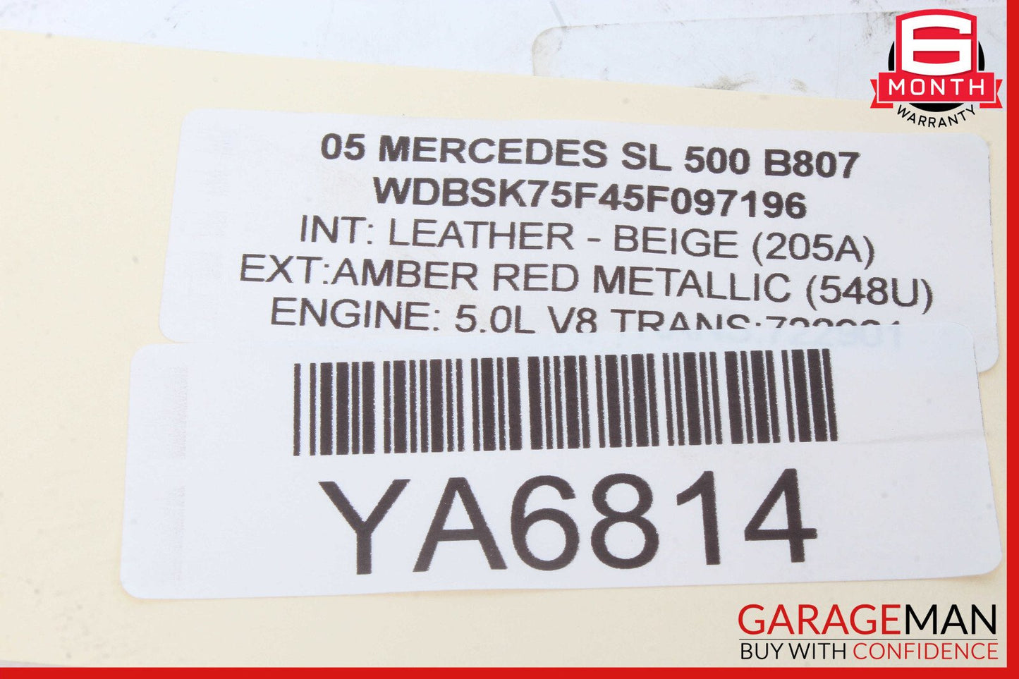 03-12 Mercedes R230 SL500 Convertible Roof Left Cylinder Set of 4 Pc OEM