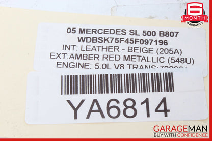 03-12 Mercedes R230 SL500 Convertible Roof Left Cylinder Set of 4 Pc OEM