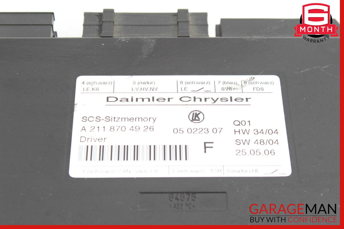 03-12 Mercedes W211 E63 AMG GL550 Seat Control Module Left Side OEM
