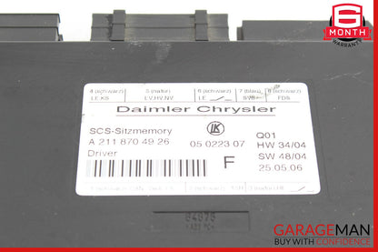 03-12 Mercedes W211 E63 AMG GL550 Seat Control Module Left Side OEM