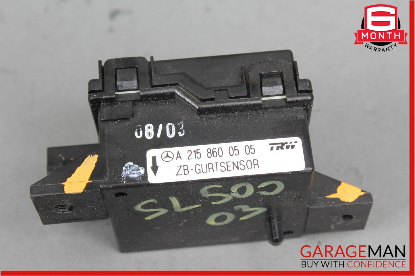 Mercedes R230 SL500 CL550 CL500 Seatbelt Seat Belt Tension Sensor Module Unit