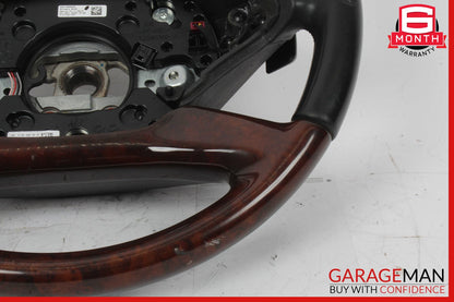 10-14 Mercedes W221 S550 S600 Steering Wheel w/ Paddle Shifters Black Wood OEM
