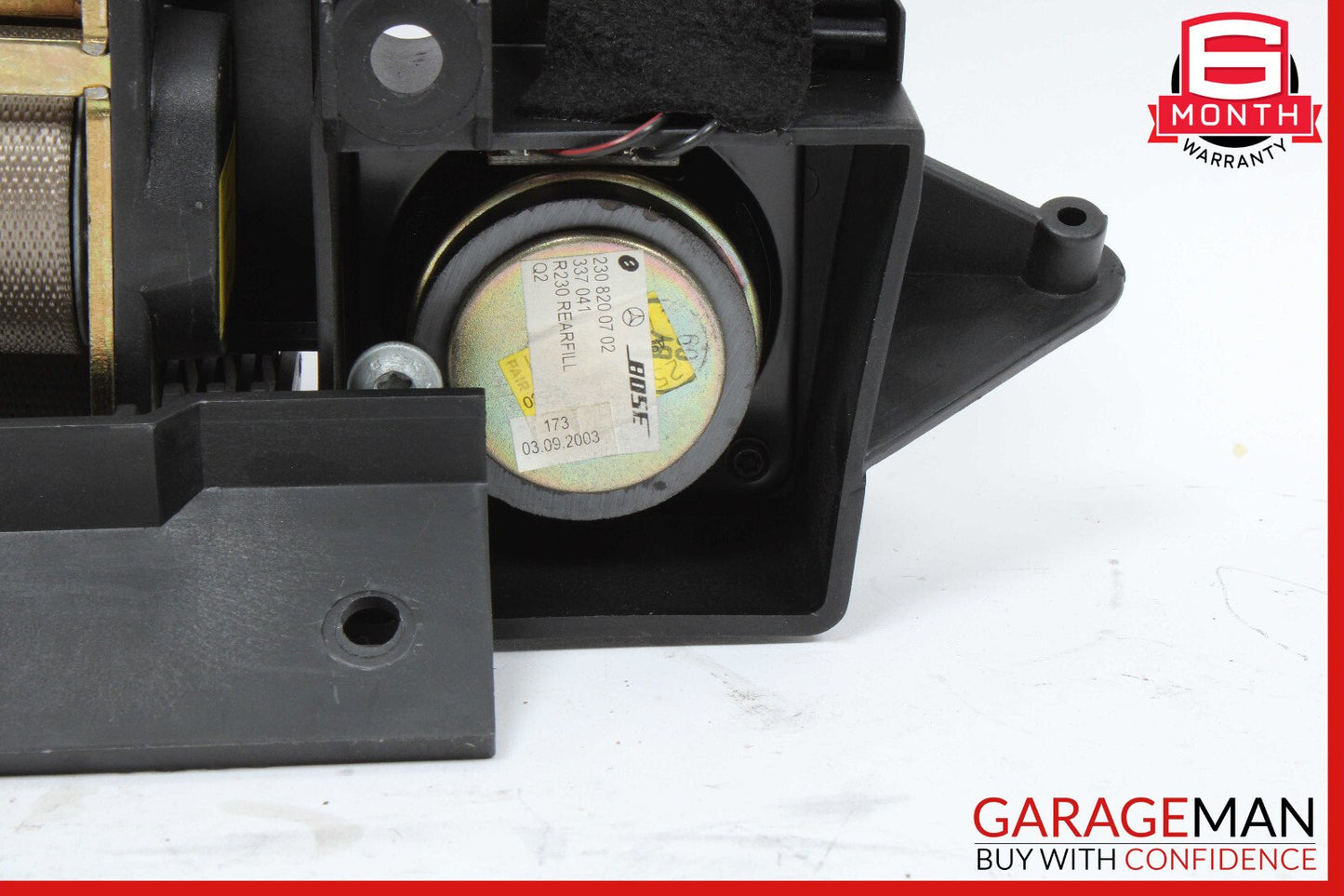 03-08 Mercedes R230 SL500 Rear Right Seat Belt Retractor Luggage w/Speaker