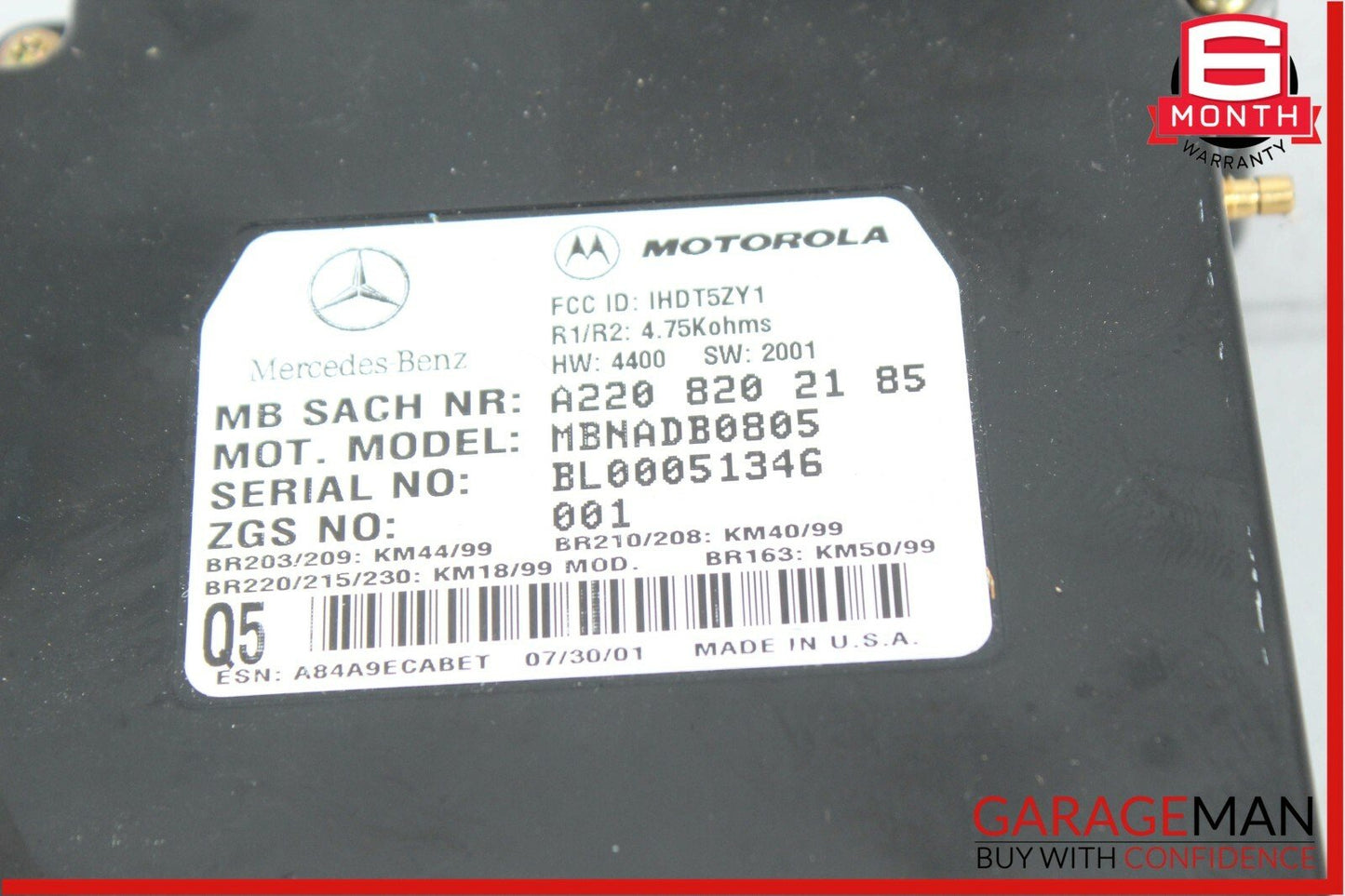 98-06 Mercedes ML320 S600 S55 AMG CL500 Telephone Phone Voice Control Module