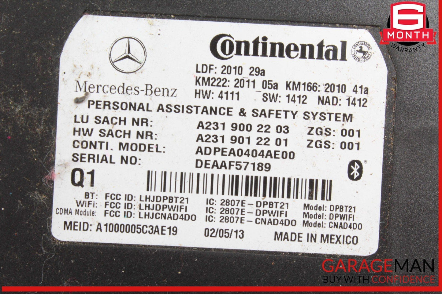 10-20 Mercedes X166 GL450 4MATIC Communication Control Module Unit OEM