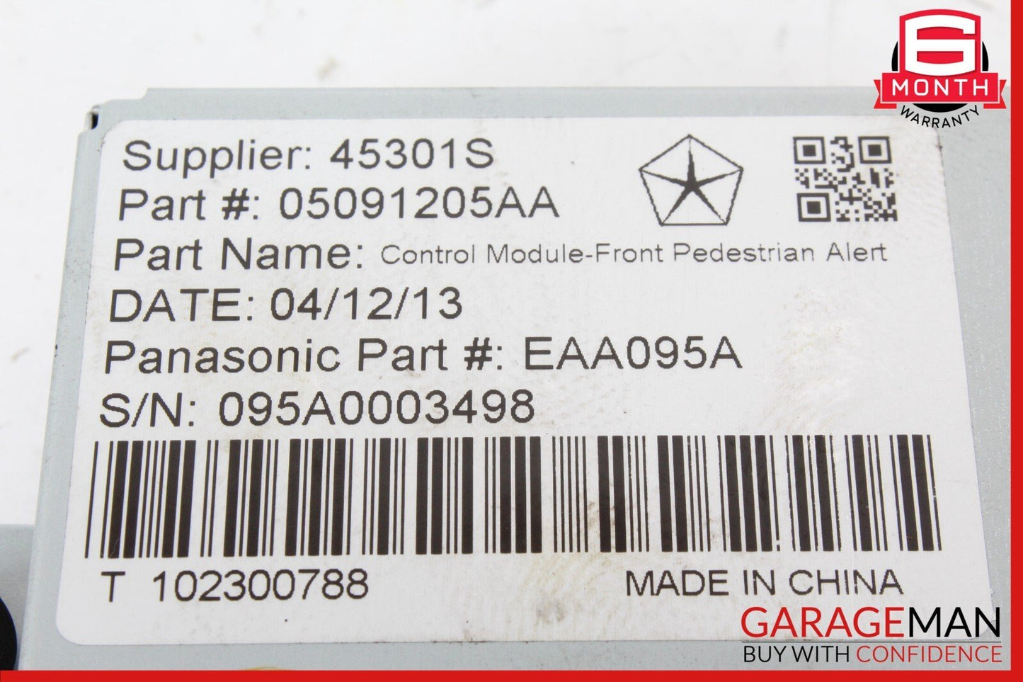 12-19 Fiat 500 Electronic Pedestrian Protection Control Module OEM 05091205AA