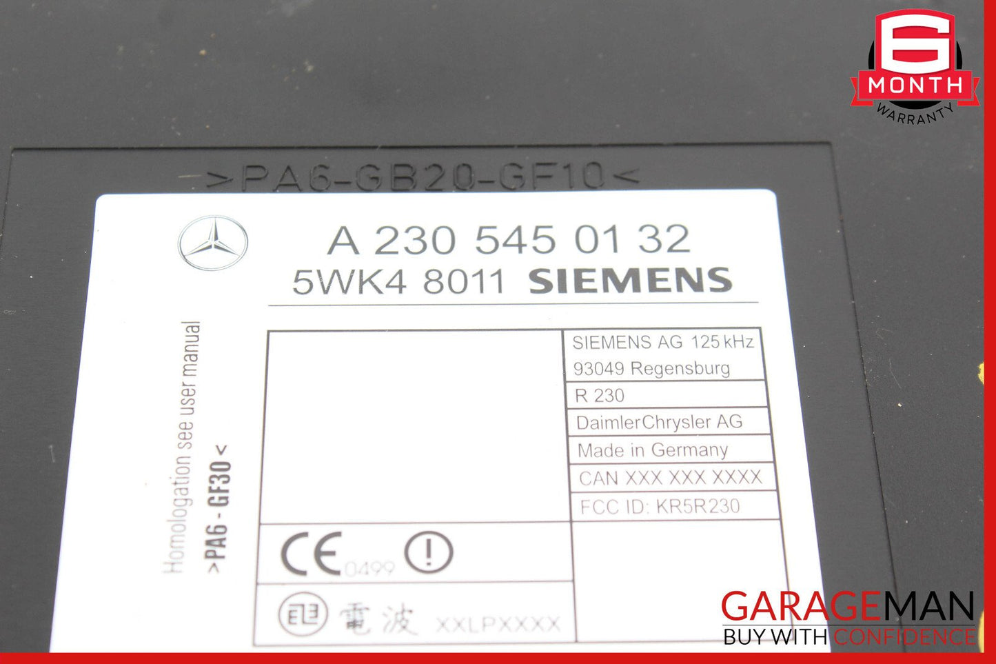 00-03 Mercedes S55 SL500 CL500 Keyless Go Entry Control Module 2305450132 OEM