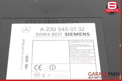 00-03 Mercedes S55 SL500 CL500 Keyless Go Entry Control Module 2305450132 OEM