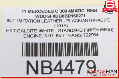 08-14 Mercedes W204 C300 4MATIC Rear Right and Left Suspension Coil Spring Set