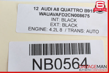 11-18 Audi A8 Front Right Side Door Lock Latch Actuator OEM