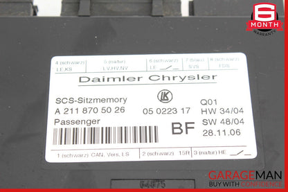 03-12 Mercedes E350 E63 GL450 Front Right Side Under Seat Control Module Unit