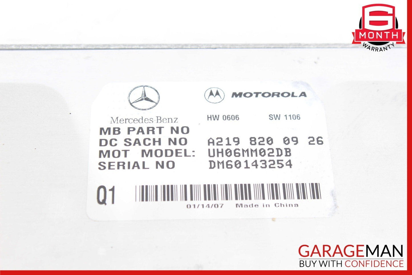 06-12 Mercedes W219 CLS63 AMG SL550 Communication Control Module Unit OEM