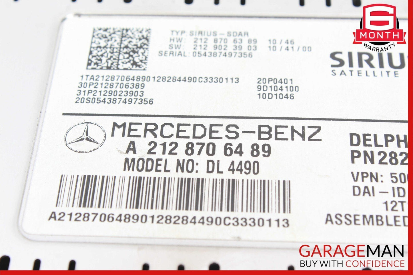 10-17 Mercedes W212 E63 AMG E550 Sirius Satellite Radio Receiver 2128706489 OEM