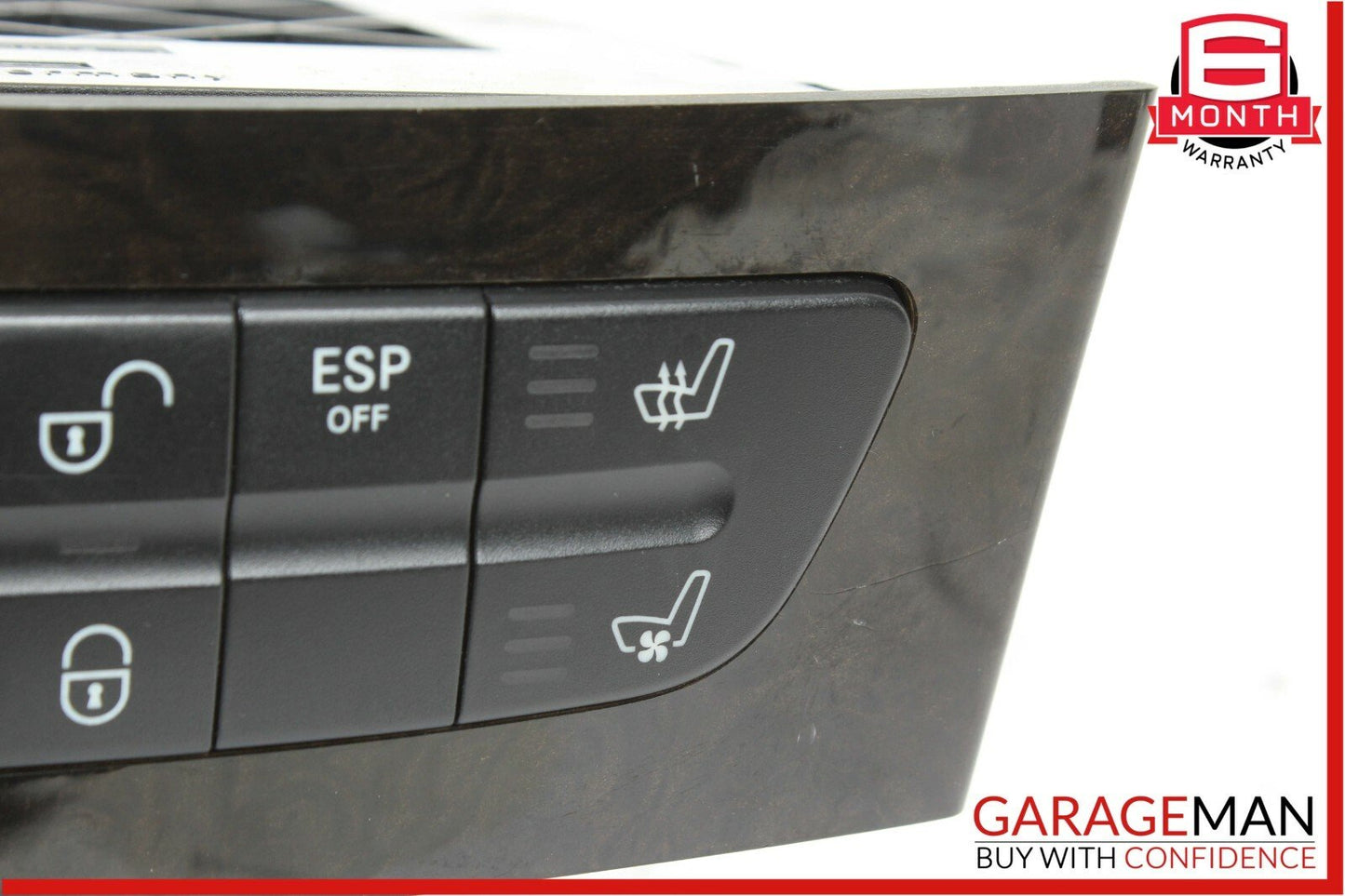 03-09 Mercedes W219 CLS500 Hazard Light Door Lock Control Panel Switch Trim Wood