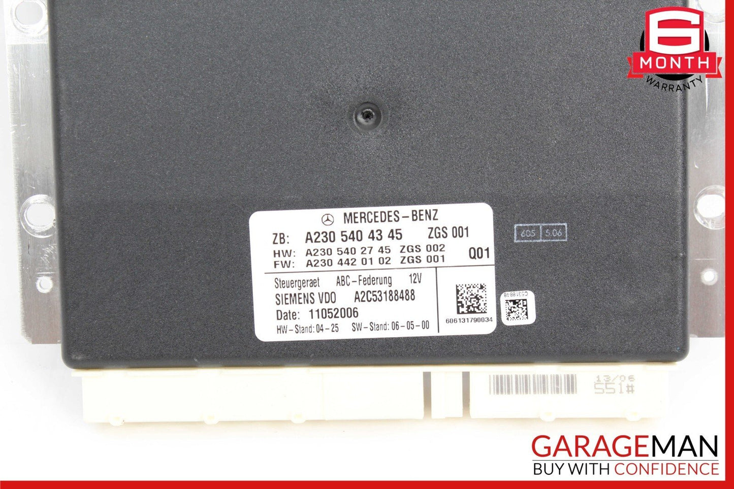 07-08 Mercedes R230 SL550 SL55 AMG ABC Suspension Active Body Control Module OEM