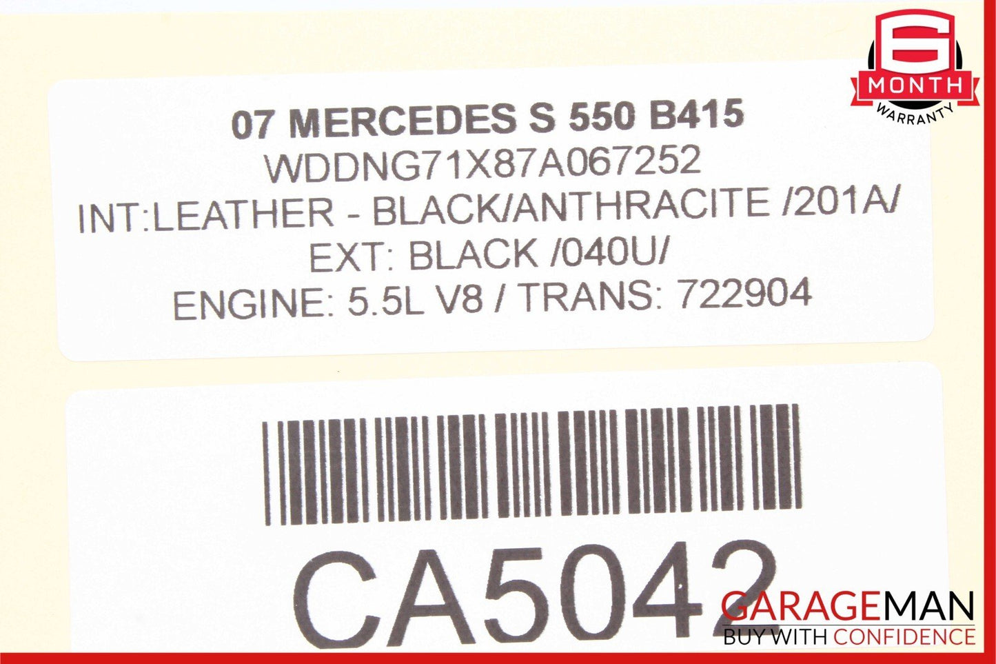 07-14 Mercedes W221 S550 CL550 CL600 Air Suspension Supply Valve Block Module