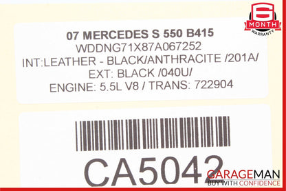 07-14 Mercedes W221 S550 CL550 CL600 Air Suspension Supply Valve Block Module