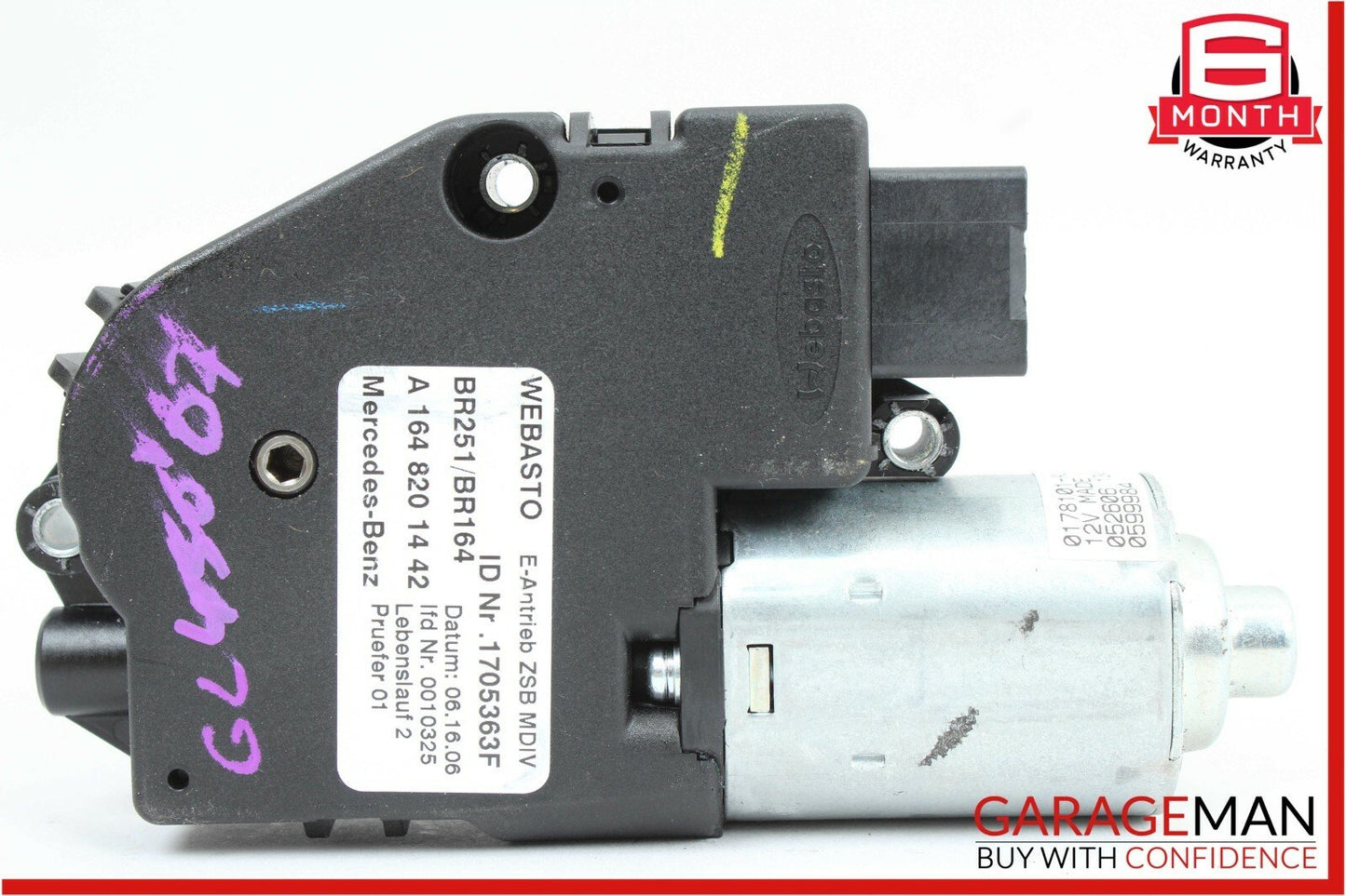 06-13 Mercedes X164 GL450 Panoramic Sunroof Sun Roof Motor 1648201442 OEM