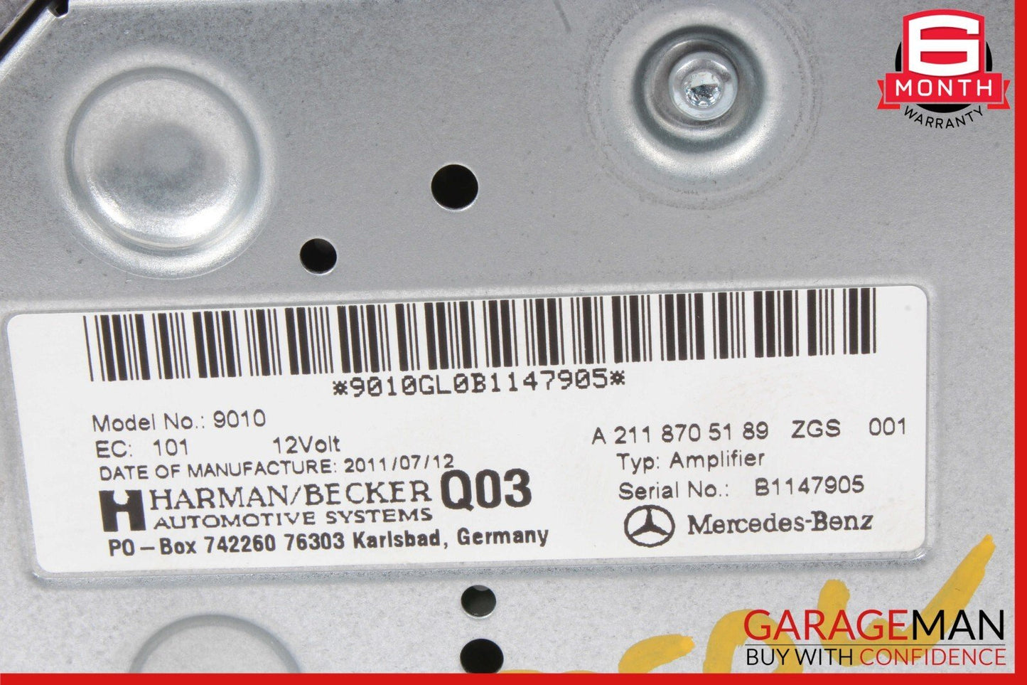 07-14 Mercedes W211 E350 CLS500 Subwoofer Amp Amplifier Harman Becker 2118705189