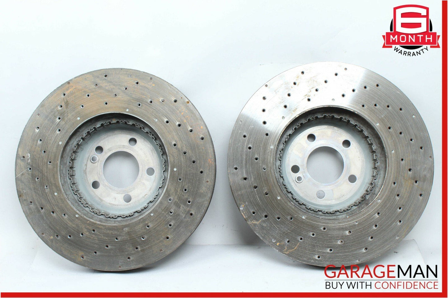 16-18 Mercedes W213 E400 Front Right & Left Side Brake Rotor Disc Set Drilled