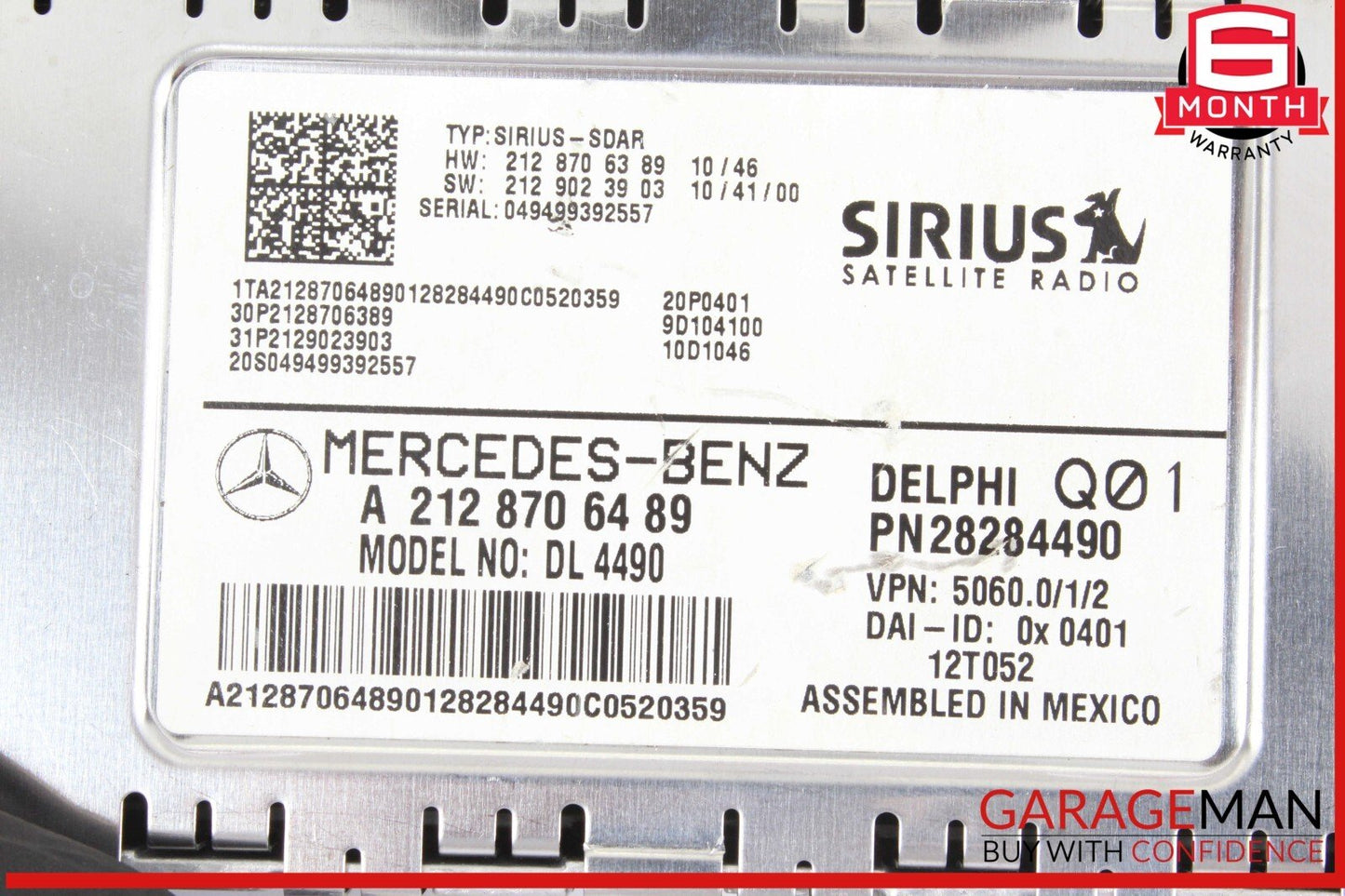 10-17 Mercedes W218 CLS550 Sirius Satellite Radio Receiver Module Unit OEM