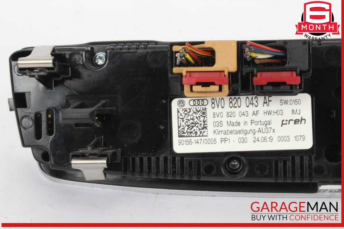 17-20 Audi S3 A3 Front Dash Hvac A/C Heater Control Switch Panel 8V0820043AF