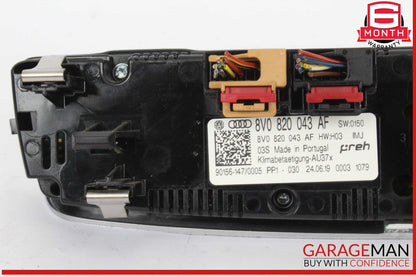 17-20 Audi S3 A3 Front Dash Hvac A/C Heater Control Switch Panel 8V0820043AF