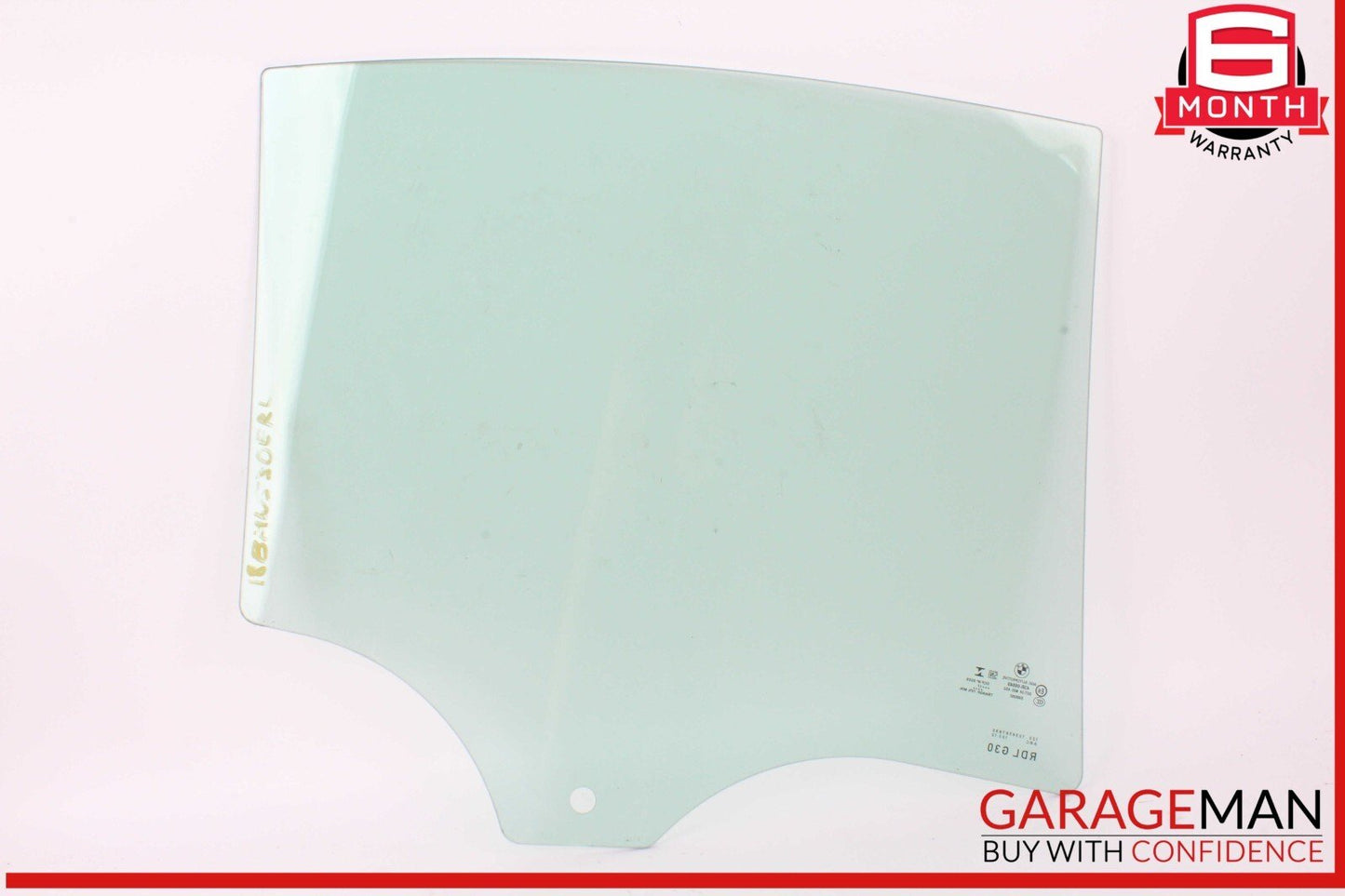 17-20 BMW 530E Rear Left Driver Side Door Window Glass OEM