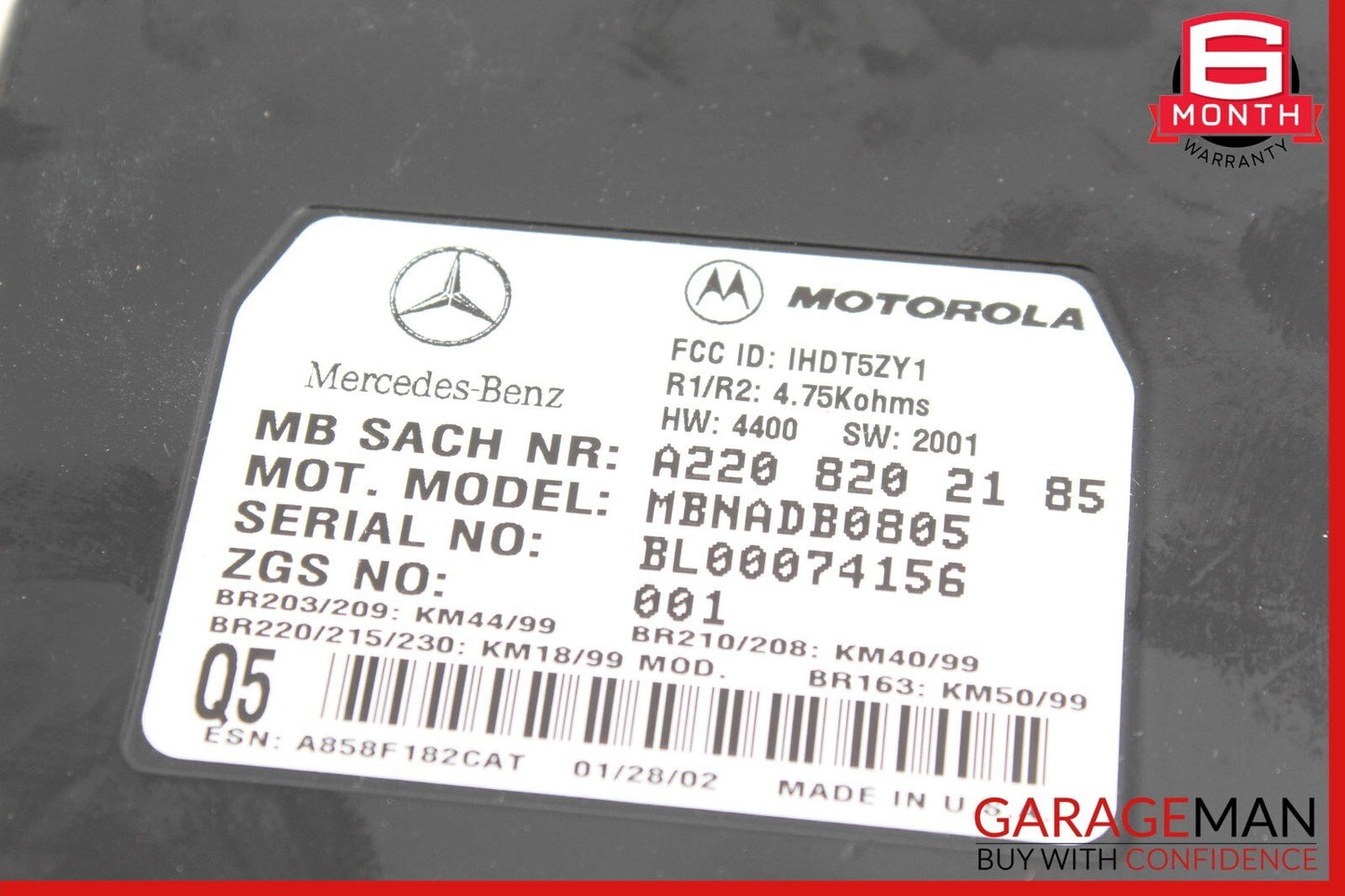 00-06 Mercedes CL55 S55 CLK55 AMG Voice Command Control Module 2208202185 OEM