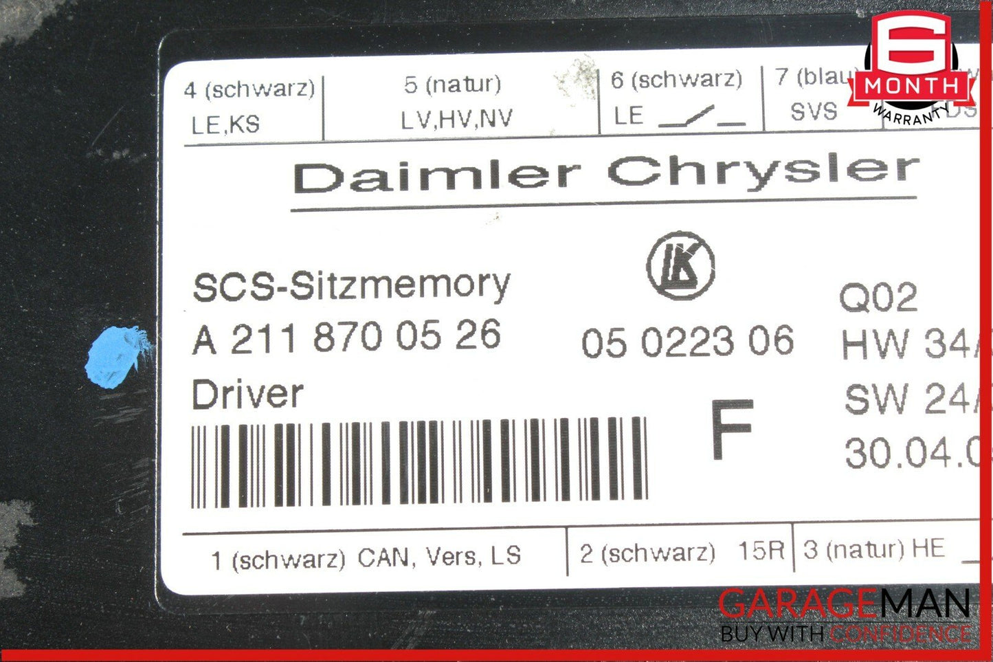 03-11 Mercedes CLS500 E550 E63 AMG Front Left Seat Control Controller Module OEM