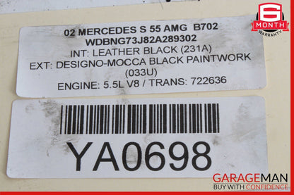 00-08 Mercedes W220 S55 AMG Pressure Relief Valve ABC Hydraulic Suspension OEM