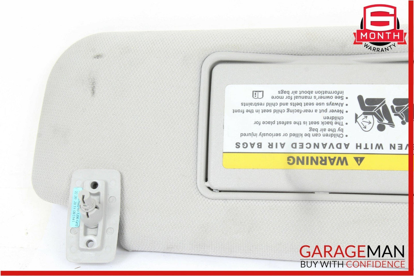 06-11 Mercedes W219 CLS500 Front Right Side Sunvisor Sun Visor Shade Suede Gray
