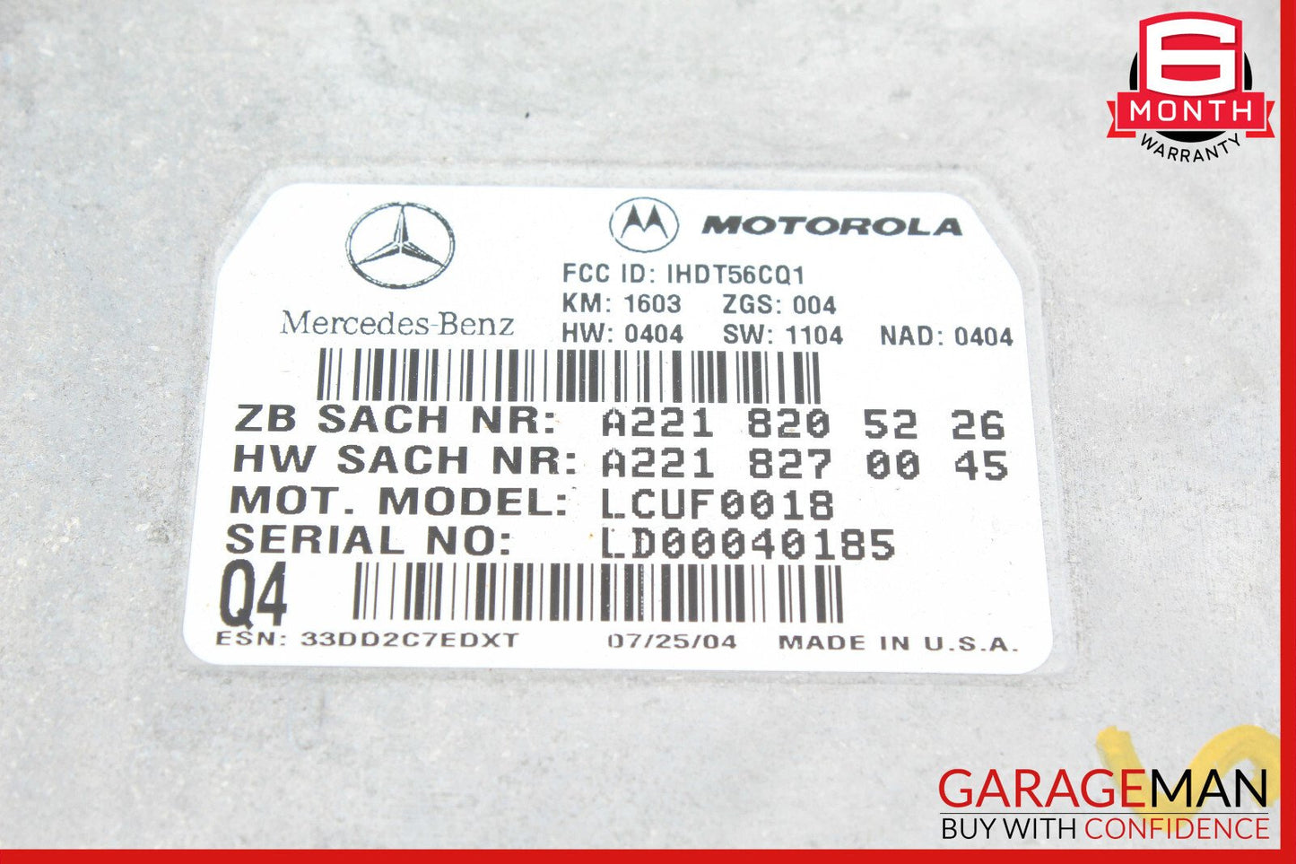 06-14 Mercedes R171 SLK350 SL550 Voice Communication Control Module Unit OEM
