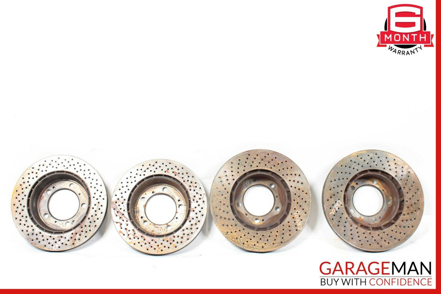 06-12 Porsche Cayman 987 Front & Rear Drilled Slotted Disc Brake Rotor Set of 4