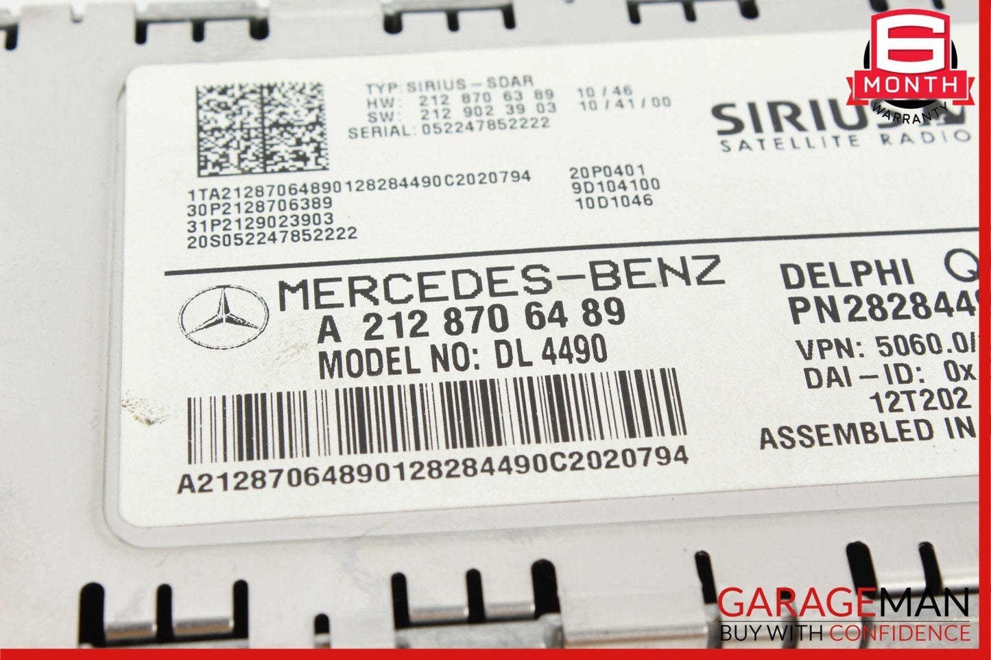 12-14 Mercedes W204 C250 CLS500 Sirius Satellite Radio Receiver Control Module
