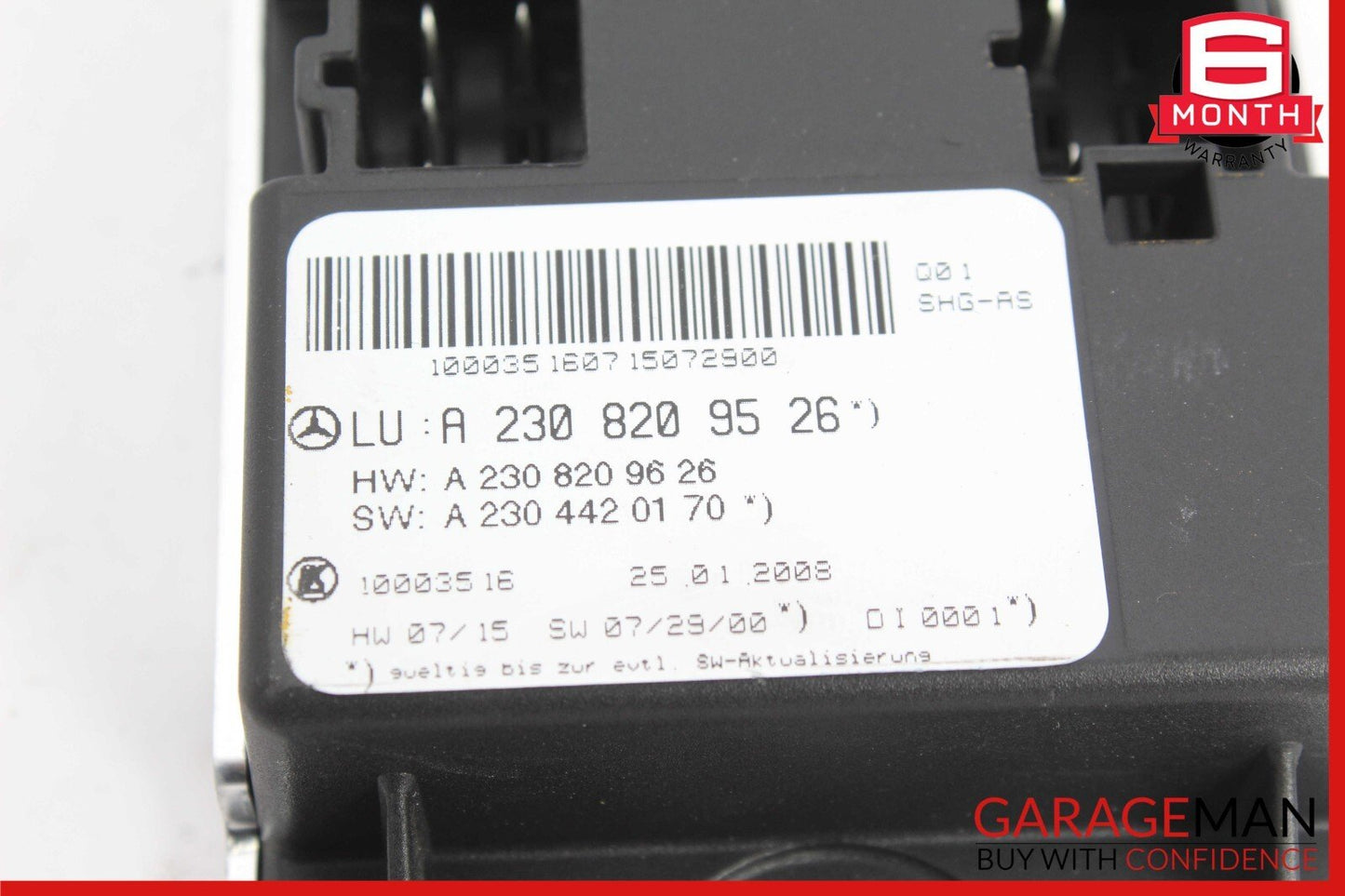 09-12 Mercedes R230 SL550 SL600 SL55 AMG Seat Airscarf Control Module Unit